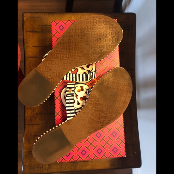 Tory Burch Miller Sandal Navy Stripe size 7 - Picture 5 of 6